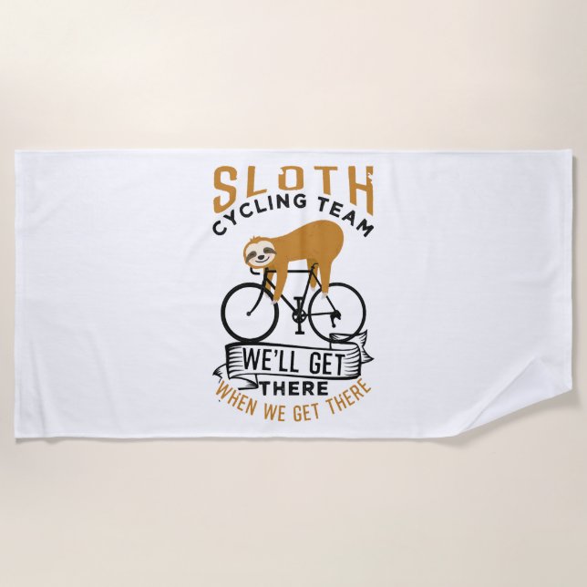 Sloth Cycling Team   Beach Towel (Front)