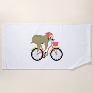 Sloth Cycling Team Beach Towel