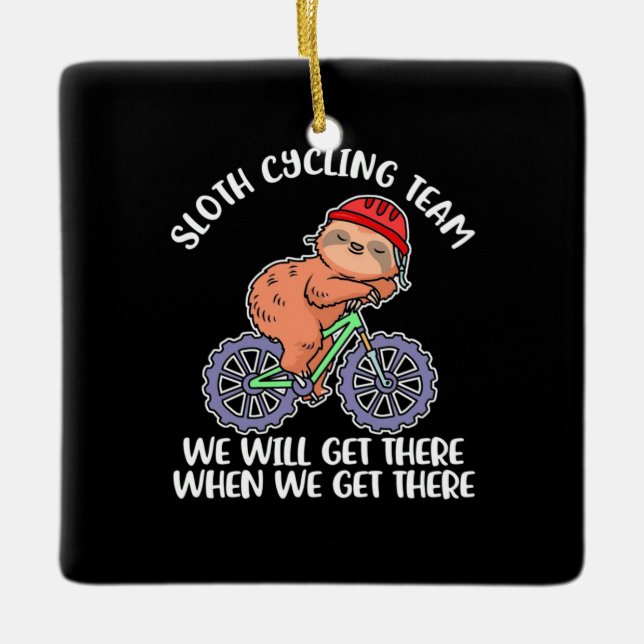 Sloth Cycling Team Ceramic Ornament (Front)