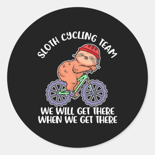 Sloth Cycling Team Classic Round Sticker (Front)