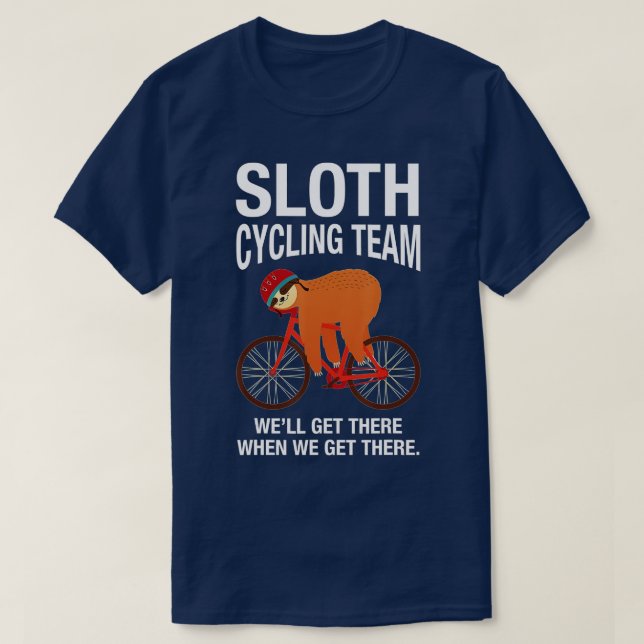 Sloth Cycling Team - Funny Lazy Sloth On A Bike Bi T-Shirt (Design Front)