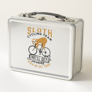 Sloth Cycling Team Metal Lunch Box
