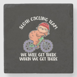 Sloth Cycling Team Stone Coaster