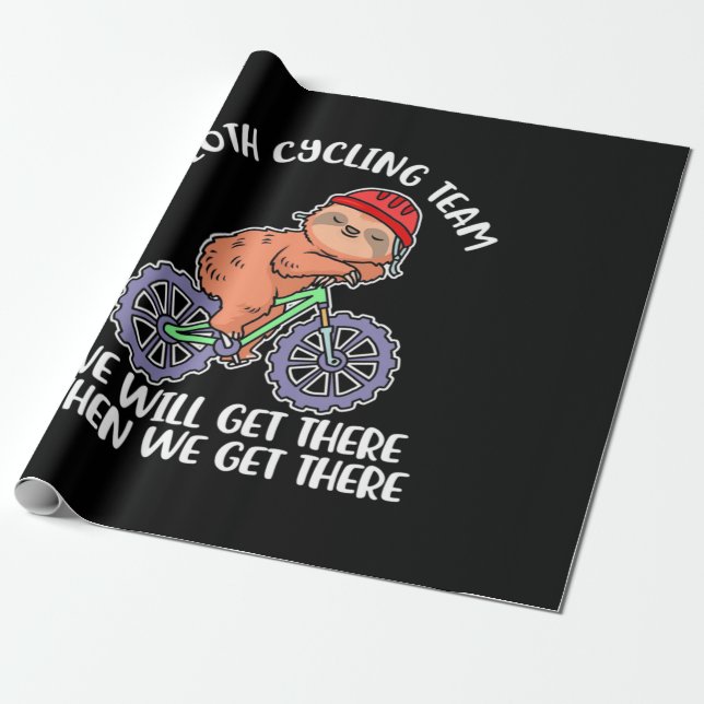 Sloth Cycling Team Wrapping Paper (Unrolled)