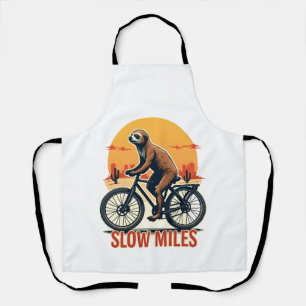 Sloth Cycling Vintage Adventure Mountain Ride Apron