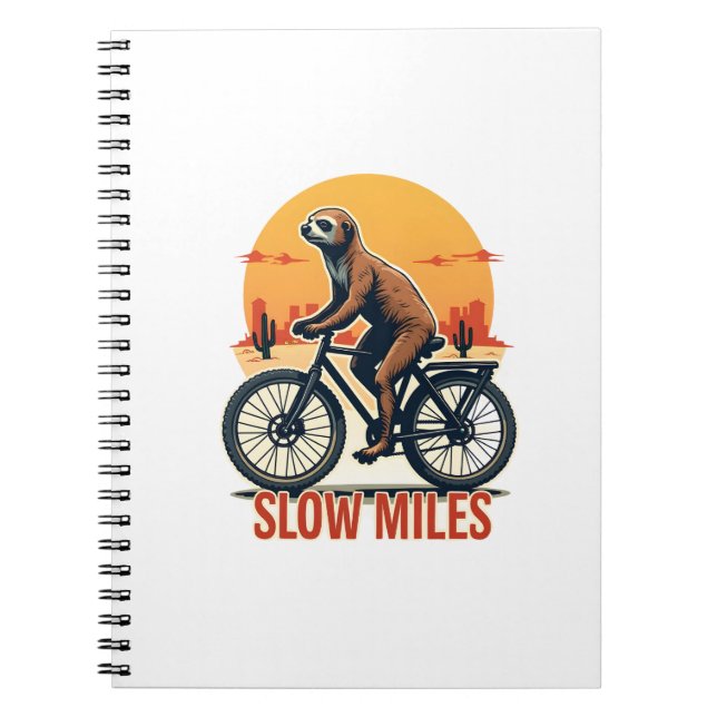 Sloth Cycling Vintage Adventure Mountain Ride Notebook (Front)
