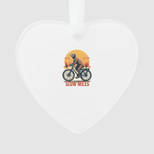 Sloth Cycling Vintage Adventure Mountain Ride Ornament