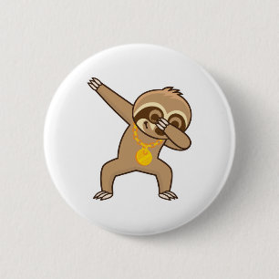 Sloth dab 6 cm round badge