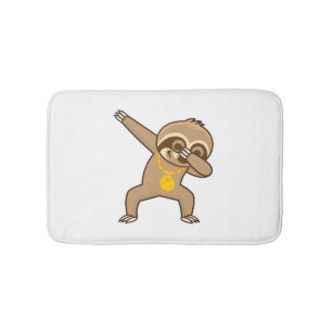 Sloth dab bath mat