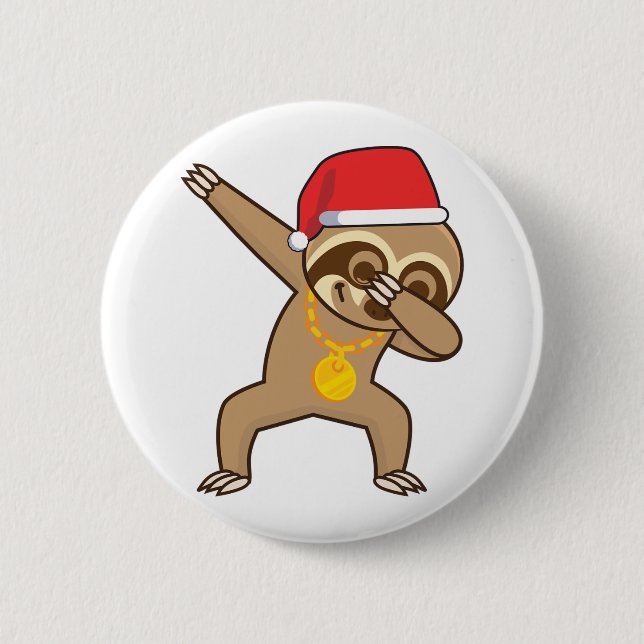 Sloth dab Sticker  6 Cm Round Badge (Front)