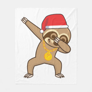 Sloth dab Sticker  Fleece Blanket