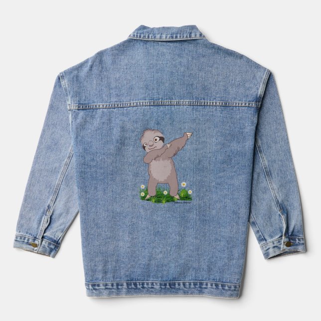 Sloth Dabs  Denim Jacket (Back)