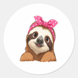 Sloth  Design Sloth Classic Round Sticker