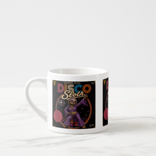 Sloth Disco Diva Espresso Cup (Left)