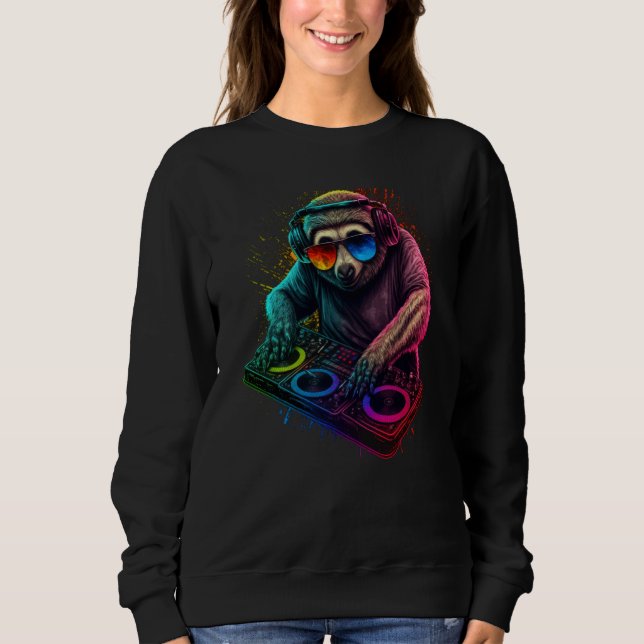 Sloth DJ  1 Sweatshirt (Front)