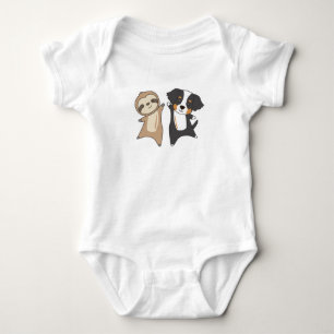 Sloth Dog Bernese Mountain Dog Cute Animals Baby Bodysuit