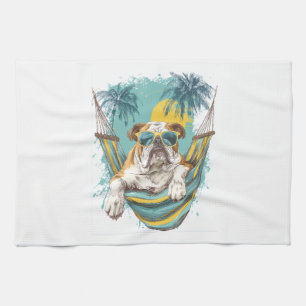 Sloth Dog � Lazy Funny Pup Tea Towel