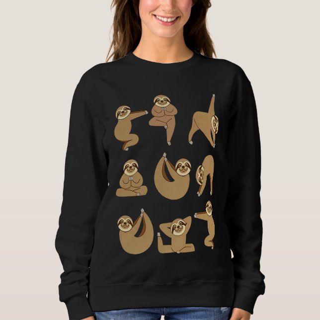 Sloth Doing Yoga Cute Sloths Sweatshirt (Front)