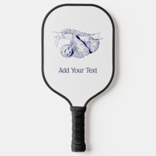 Sloth Drawing Lithograph #1 Blue Pickleball Paddle