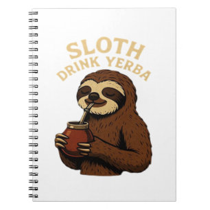 Sloth Drink Yerba � Funny Retro Vintage Sloth with Notebook