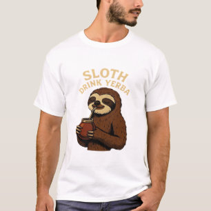 Sloth Drink Yerba � Funny Retro Vintage Sloth with T-Shirt