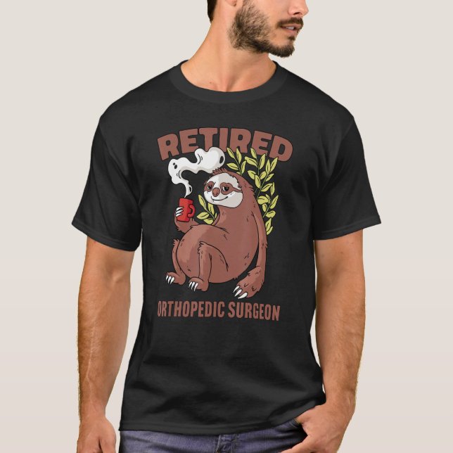 Sloth drinking coffee  Retirement 20 T-Shirt (Front)