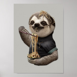 SLOTH EAT NOODLE POSTER
