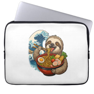 Sloth Eating Japanese Ramen Laptop Sleeve