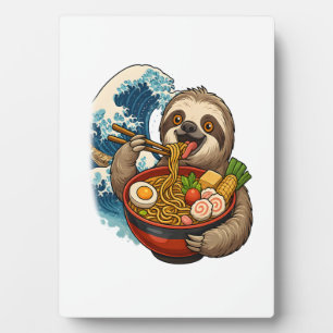 Sloth Eating Japanese Ramen Plaque