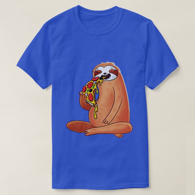 Sloth Eating Pizza T-Shirt (Design Front)