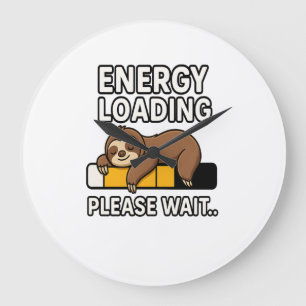 Sloth Energy Saving Mood Large Clock