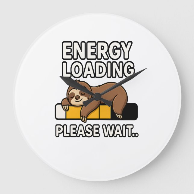 Sloth Energy Saving Mood Large Clock (Front)