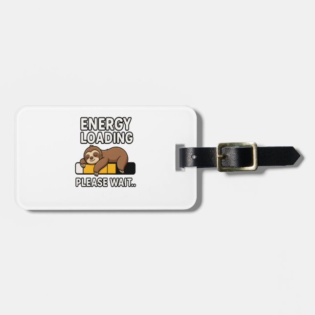 Sloth Energy Saving Mood Luggage Tag (Front Horizontal)