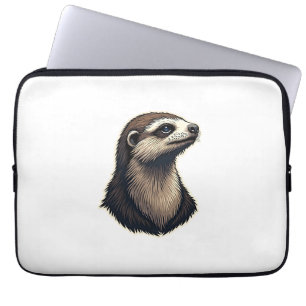Sloth Engraved Portrait Vintage Tee 2 Laptop Sleeve