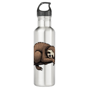 Sloth Etched Art Retro Nature Tee (2) 710 Ml Water Bottle