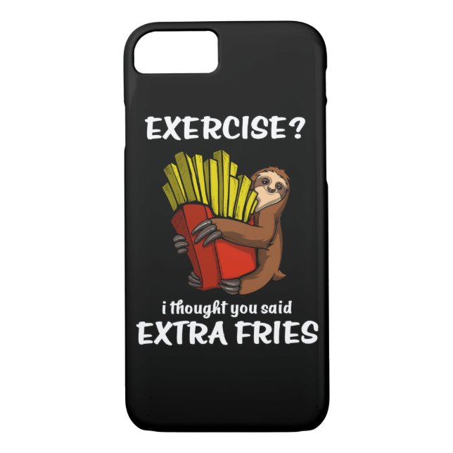 Sloth Exercise I Thought You Said Extra Fries Case-Mate iPhone Case (Back)