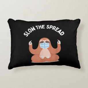 Sloth Face Mask Slow the Spread Quarantine Sloth Decorative Cushion