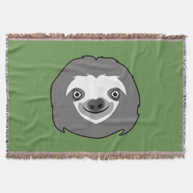 Sloth Face Throw Blanket (Front)