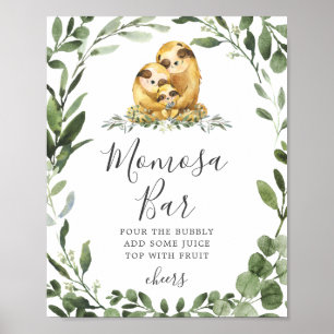 Sloth Family Baby Shower Mimosa Bar Sign