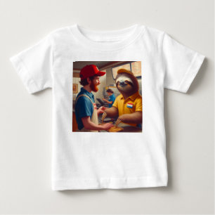 Sloth Fast Food Worker Baby T-Shirt