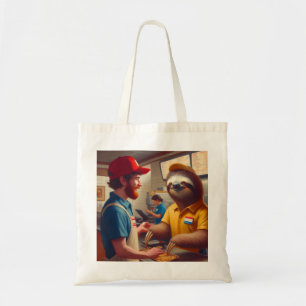 Sloth Fast Food Worker Tote Bag