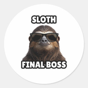 Sloth Final Boss Funny Sticker