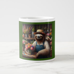 Sloth Florist Large Coffee Mug
