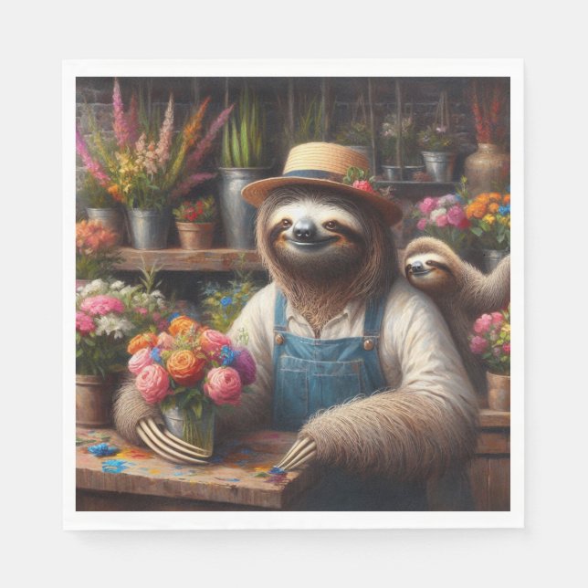 Sloth Florist Napkin (Front)