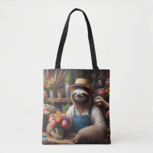 Sloth Florist Tote Bag