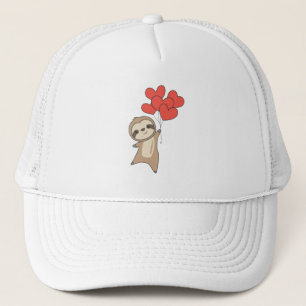 Sloth For Valentine's Day Cute Animals With Hearts Trucker Hat