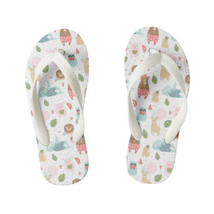 Sloth & Friends Pattern Kid's Thongs