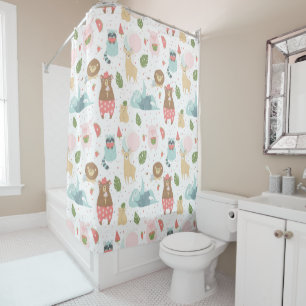 Sloth & Friends Pattern Shower Curtain