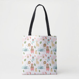 Sloth & Friends Pattern Tote Bag