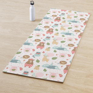 Sloth & Friends Pattern Yoga Mat